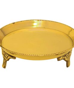 Pooja Needs Brass New Pan Tray With Stand No.7 ChennaiStore