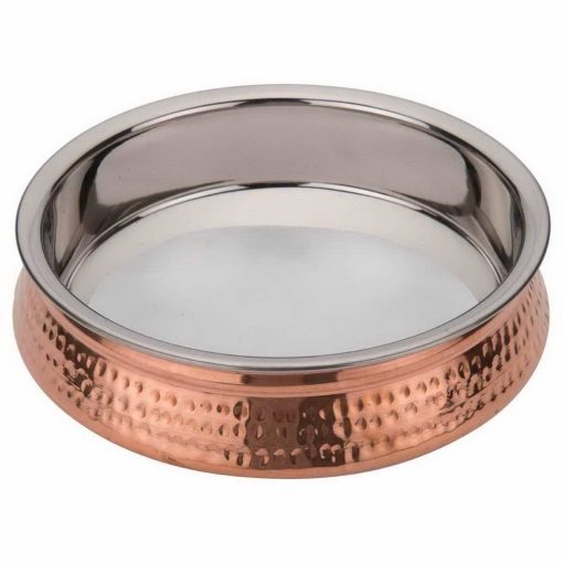 Hammered Copper / Steel Handi For Serving No.2 - 2 Lit