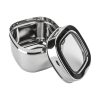 Stainless Steel Dabba Square Acrylic Lid No.4 / Snacks Container : Stainless Steel Dabba Square Acrylic Lid No.4 / Snacks Container