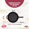 Pre Seasoned Frying Pan 8 inch / 1.1 Litre Cast Iron Skillet