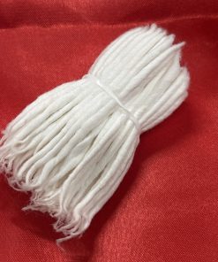 : Pack Of 10 Pieces Long Cotton Wicks/Diya Batti For Pooja. Colour - White, Length - 3.5 Inches