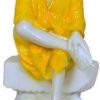 White Sai Baba Murti For Pooja Statue Gift Idol 3.5 Inch