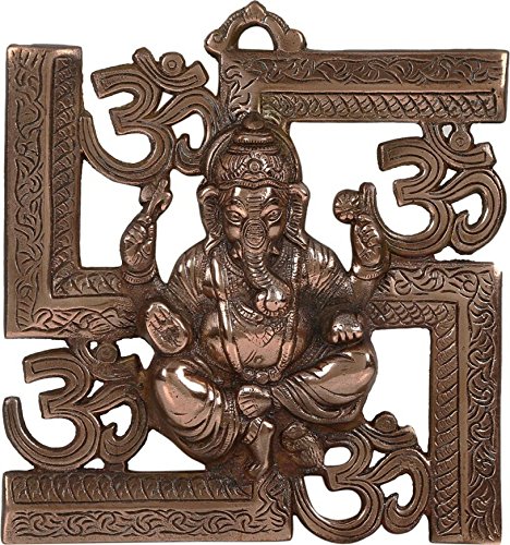Black Metal Ganesha On Swastik