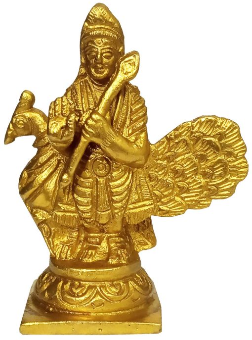 Brass Idol Murugan Karthikeya Golden Statue Brass Idol Murugan Karthikeya Golden Statue