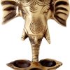 Brass Ganesha Wall Hanging Diya With Bells Brass Ganesha Wall Hanging Diya With Bells