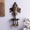 Brass Ganesha Wall Hanging Diya With Bells Brass Ganesha Wall Hanging Diya With Bells