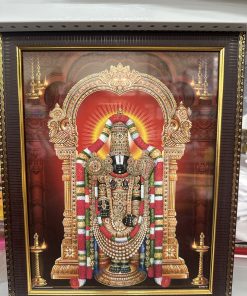 A4 size Thirupati Balaji Framed Synthetic Wood Uv Art Painting (25x32 Cm)