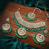 Trendy Kundan Gold Plated Wedding Jewellery Choker Necklace Set For Women Trendy Kundan Gold Plated Wedding Jewellery Choker Necklace Set For Women