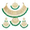 Trendy Kundan Gold Plated Wedding Jewellery Choker Necklace Set For Women Trendy Kundan Gold Plated Wedding Jewellery Choker Necklace Set For Women