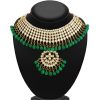 Trendy Kundan Gold Plated Wedding Jewellery Choker Necklace Set For Women Trendy Kundan Gold Plated Wedding Jewellery Choker Necklace Set For Women