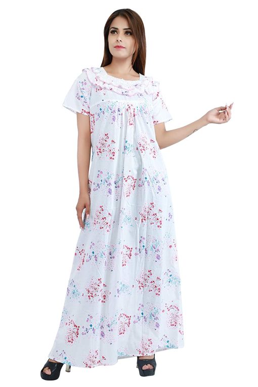 Women'S Cotton Nighty (Multi-Coloured Free Size) WomenS Cotton Nighty (Multi-Coloured Free Size)