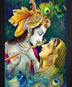 Radha Krishna Uv Coated Home Decorative Gift Item Framed Painting 14 Inch X 20 Inch