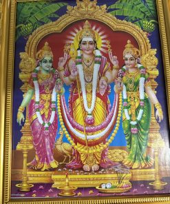 Murugan with Valli and Deivanai photo frame 32 x 25 cm