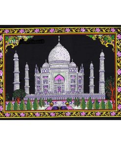 Tajmahal Sequin Embedded 100% Cotton 40X30 Inches Cloth Tapestry/Wall Hanging