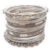 Non-Precious Metal Base Metal With Zircon Gemstone Studded Worked Glossy Finished Bangle