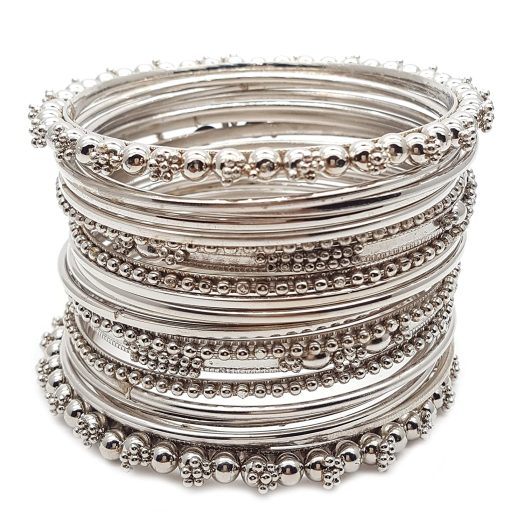 Silver Traditional Antique- Looking Bangles For Women