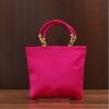 Hand Bag Raw Silk With Dandiya Prints Medium