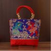 Hand Bag Raw Silk With Dandiya Prints Medium