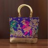 Hand Bag Raw Silk With Dandiya Prints Medium