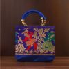 Hand Bag Raw Silk With Dandiya Prints Medium