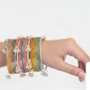 KASHMIRI GLASS BANGLES WITH METAL GHUNGROO Gold Traditional Antique- Looking Bangles For Women