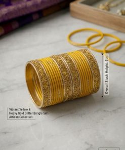 Traditional Stylish Traditional Casual Party Yellow & Gold Bangles For kids And Girls - 5cm Diameter