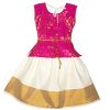 Girls'' Readymade Kerela Pattu Pavadai Silk Set