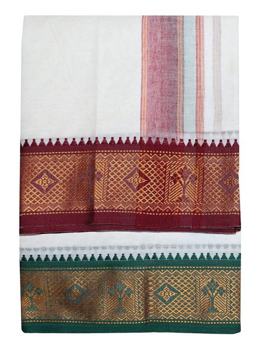 Cotton Mens Panjakejam 9X5 Unbleached Dhoti + Towel Set Cotton Mens Panjakejam 9X5 Unbleached Dhoti + Towel Set