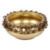 Brass Urli Traditional Bowl With Bells Showpiece Brass Urli Traditional Bowl With Bells Showpiece