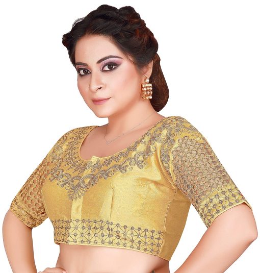 Readymade Blouse Women’S Phantom Silk Golden Readymade Blouse (Free Size) ChennaiStore