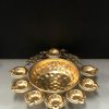 Handcrafted Peacock Shaped Decorative Urli with diyas 26 Cm