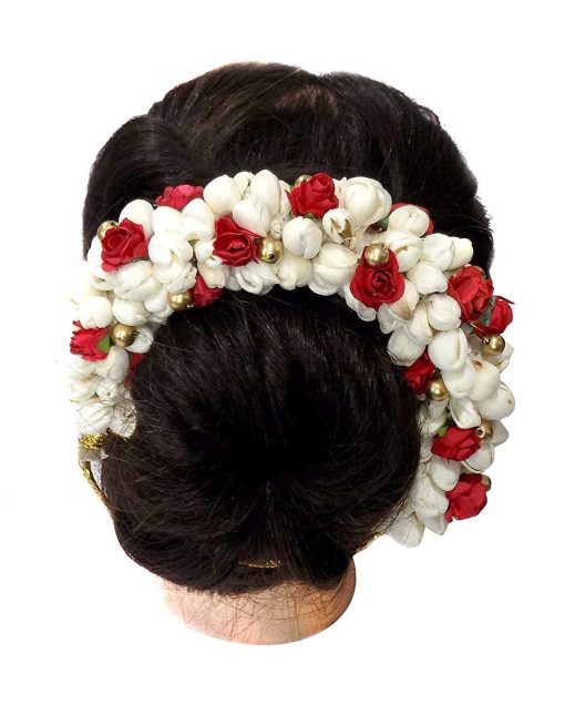 Girls And Women Artificial Jasmine Bud And Rose Hair Accessory Gajra Girls And Women Artificial Jasmine Bud And Rose Hair Accessory Gajra