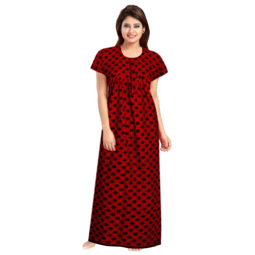 Women'S Full Length Cotton Nighty Free Size WomenS Full Length Cotton Nighty Free Size