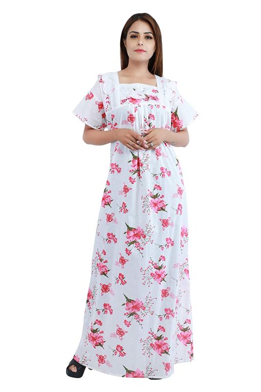Women'S Cotton Handlooms Nighty Free Size WomenS Cotton Handlooms Nighty Free Size