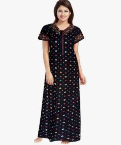 cotton night dress online india Buy Indian Women CASUAL Cotton Night Gown Bikni Cover Night Gown House Dress Online @ 499 from ShopClues