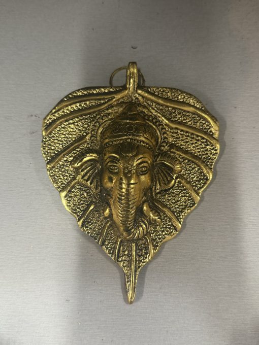 White Metal Ganesha On Leaf Wall Hanging Return Gift - Pack Of 1 White Metal Ganesha On Leaf Wall Hanging Return Gift - Pack Of 1