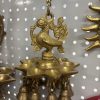 Brass Peacock Hanging Diya With Bells