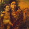 Raja Ravi Yashoda Krishna Unframed Canvas Paintings