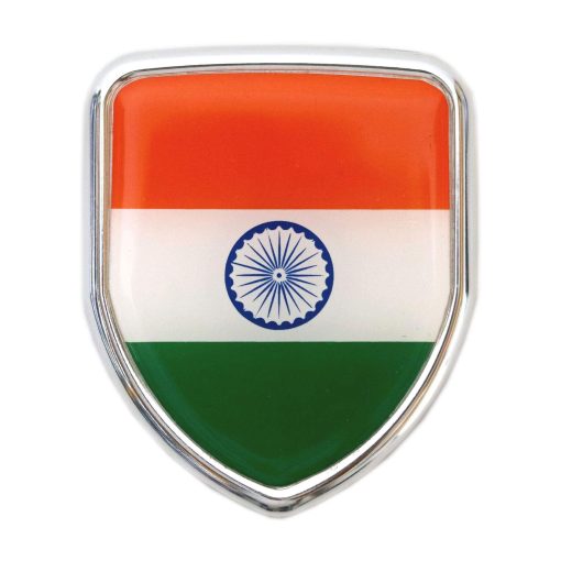 3D Metal Indian Flag Chrome Sticker 3D Metal Indian Flag Chrome Sticker