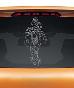 Vinyl Artistic Krishna Car Sticker 8 X 15 Inches Silver