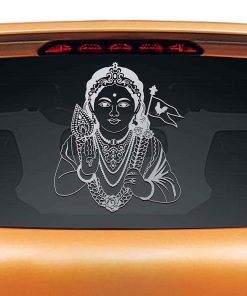 Vinyl Kartikeya Car Sticker 10 X 0.1 X 15 Inches Silver