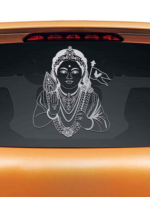 Vinyl Kartikeya Car Sticker 10 X 0.1 X 15 Inches Silver Vinyl Kartikeya Car Sticker 10 X 0.1 X 15 Inches Silver