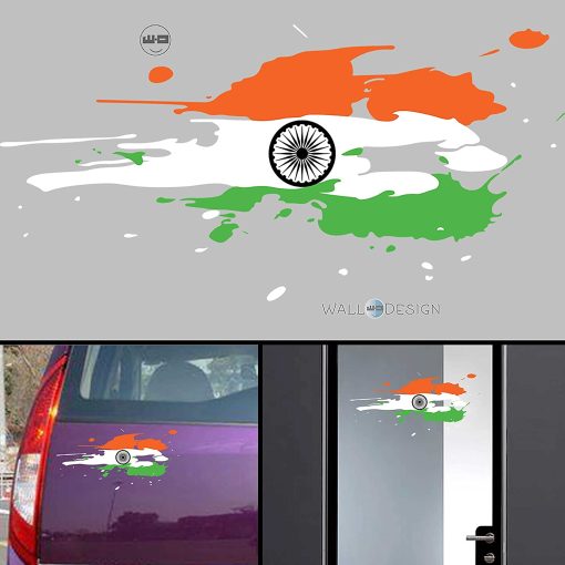 Vinyl Indian Flag Wall Tile Car Sticker 12 X 5 Inches