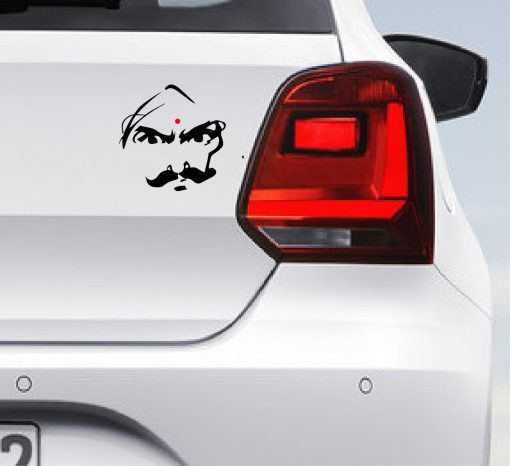 Angry Bharathiyar Car Bumper Sticker Decal Black (Pvc Vinyl)