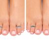 4 Pairs Combo Silver Toe Rings For Women And Girls