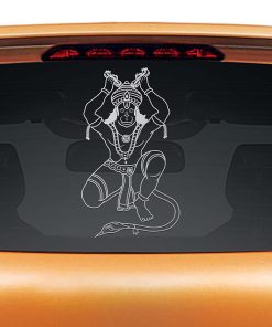 Hanuman Chanting Ram Naam Silver Car Sticker Reflective Vinyl