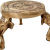 Elegant Brass Elephant Pillars Design Pooja Chowki
