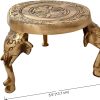 Elegant Brass Elephant Pillars Design Pooja Chowki, Bajot Elegant Brass Elephant Pillars Design Pooja Chowki