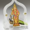 Wooden Lord Swami Kartikeya Ji With Peacock Idol For Car Dashboard