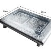 Aluminium Foil Designer Rectangle 12X8 Inches Bajot/Chowki/Peeta/Patla For Religious Purpose | Designed Beautifully In Wood Silver Rajwadi Work, Colour : Silver